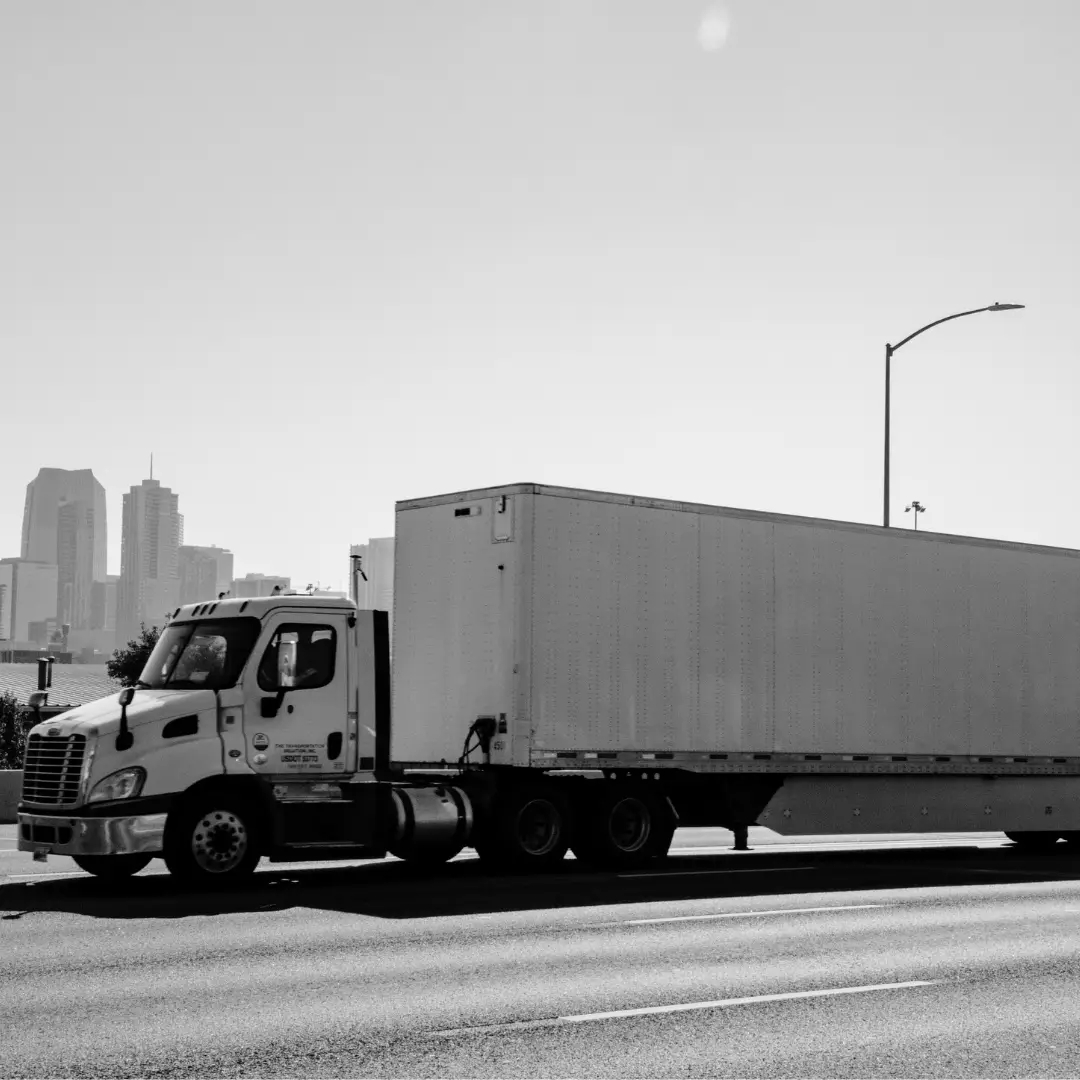 Dry van trucking on the highway